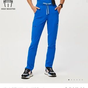 Figs Blue Cargo Pants with Elastic Waistband